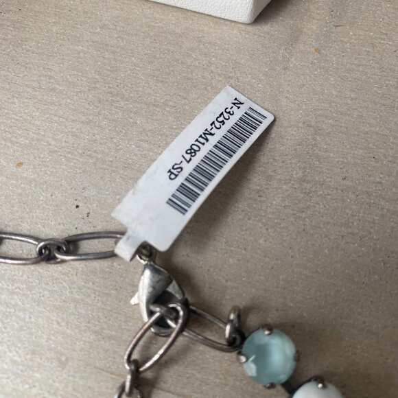 Mariana Aqua Blue Green Howlite Crystal Necklace Silver Plated 17" NWT icy boho - Picture 9 of 10